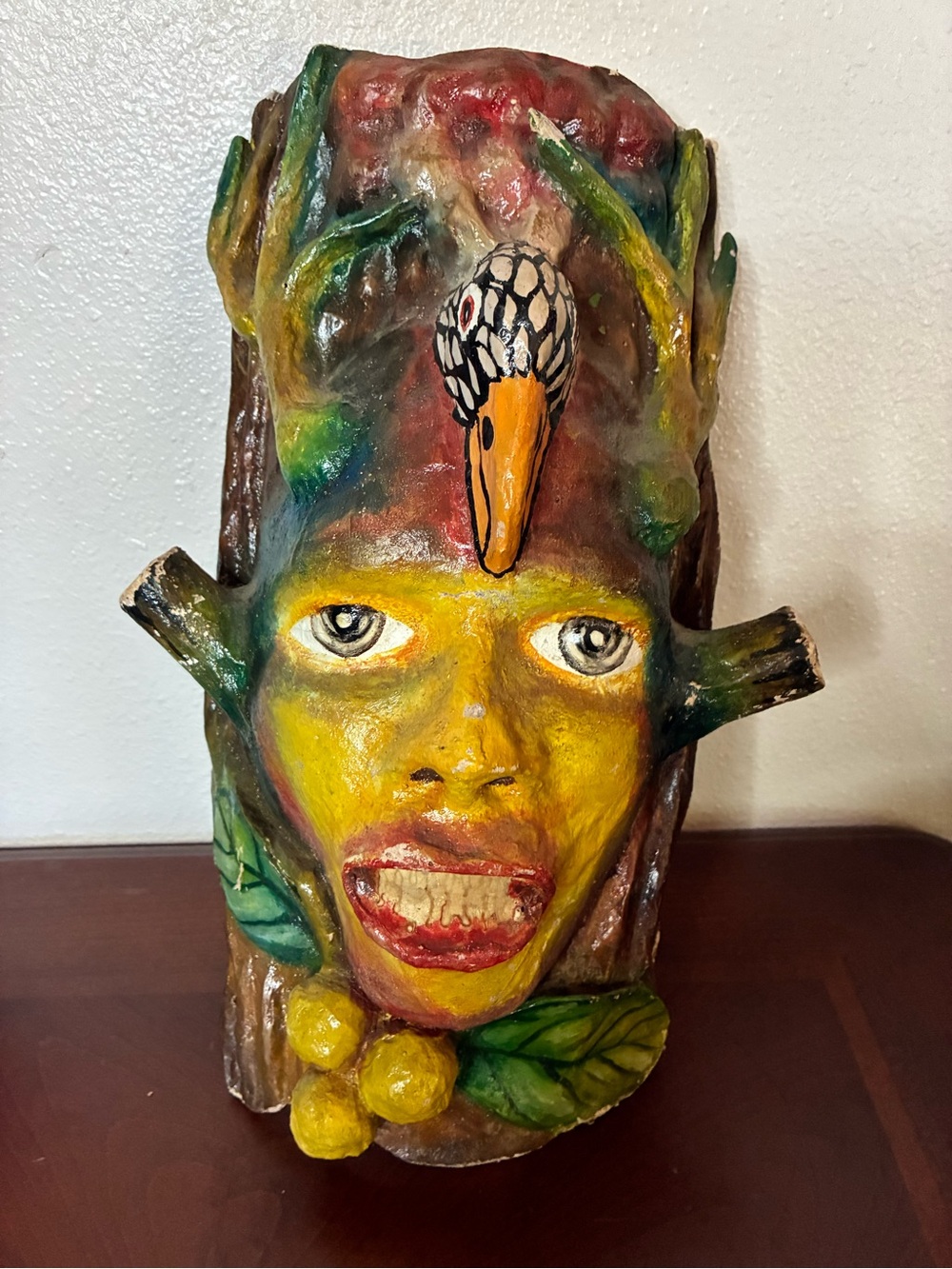 Unique Papier-mâché  Mask (Attic Find - Unknown Origin)